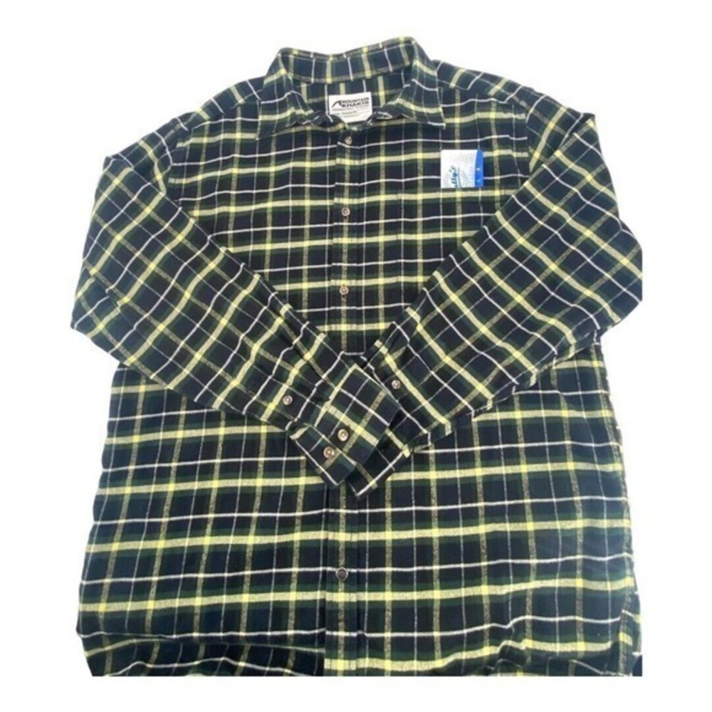 Mountain Khakis Blue and Green Plaid Flannel Relaxed Fit Long Sleeve Shirt Large